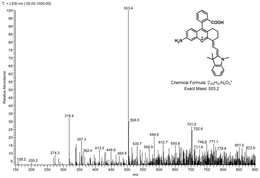 A kind of aminobenzopyranocyanine fluorescent dye and probe and its synthesis method and application