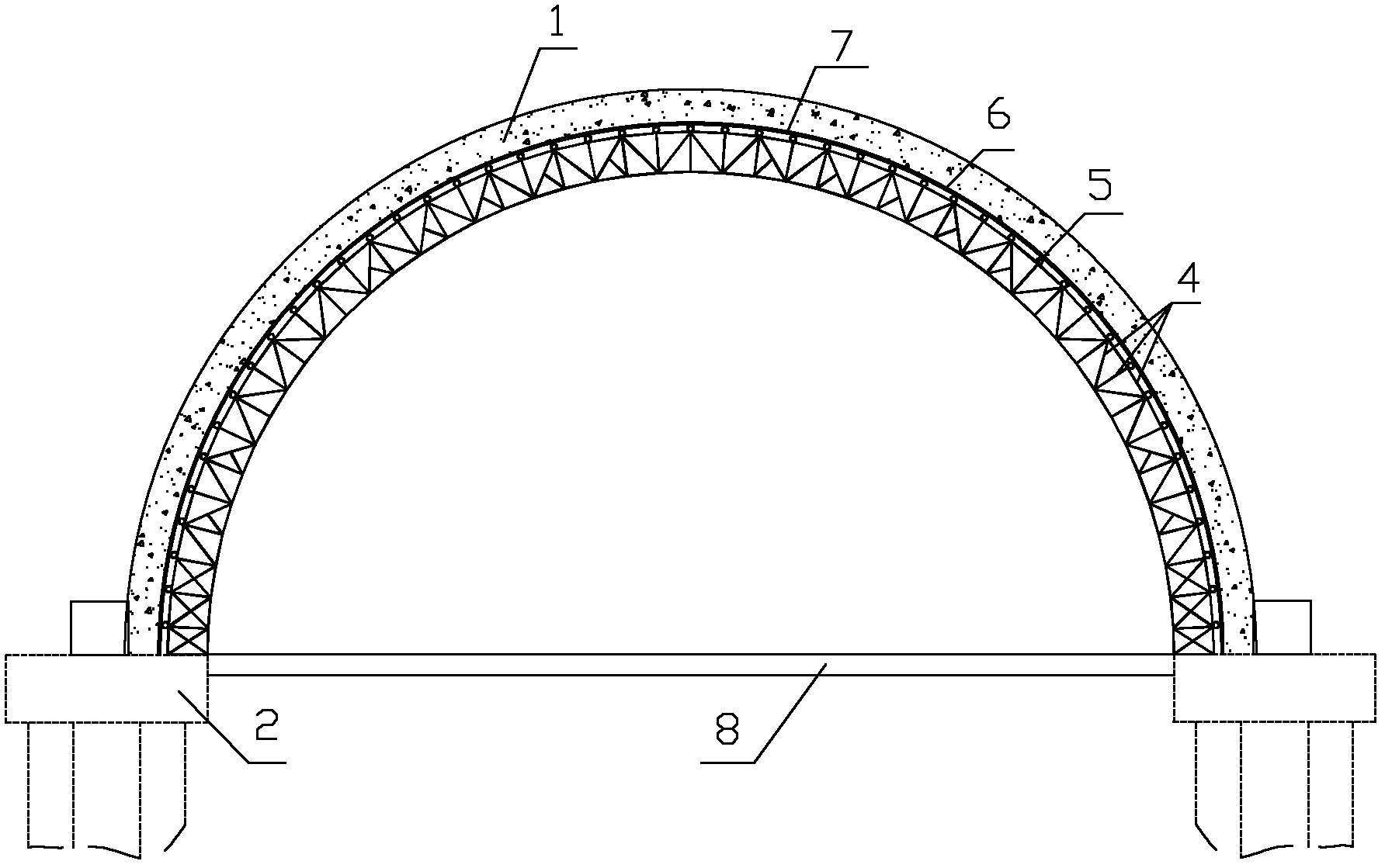 Reinforced concrete arch bridge construction method
