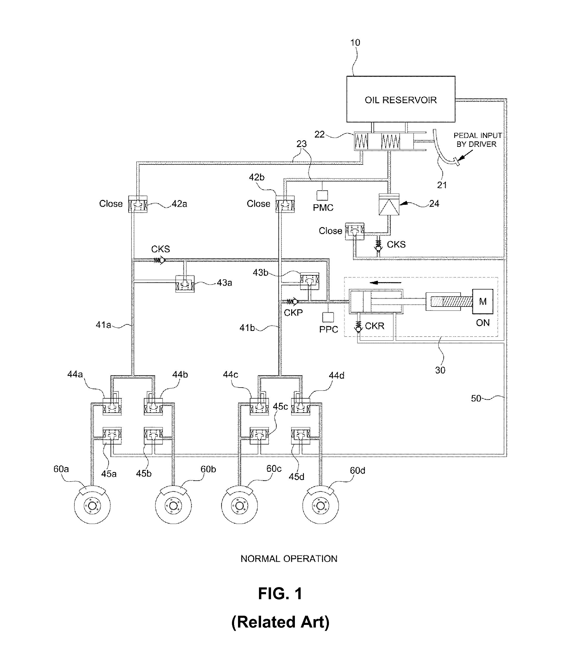Electro-hydraulic brake system including isolated circuits and method of controlling the same