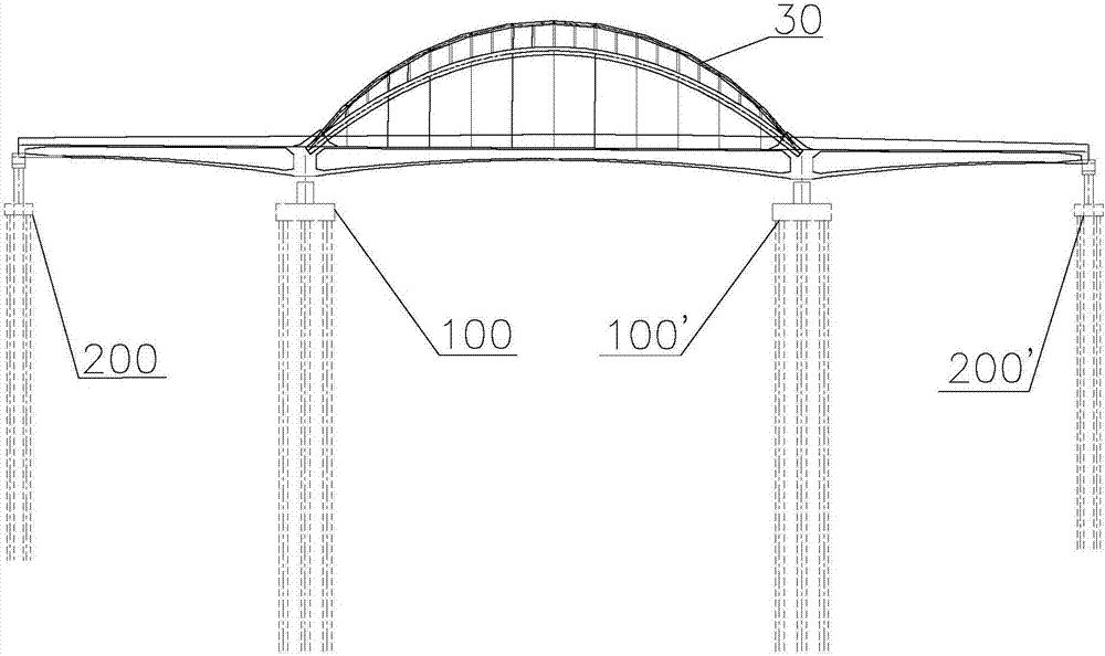 Cantilever construction method for arch rib bridge girder
