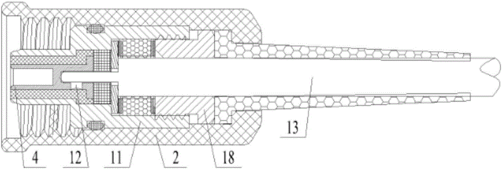 High-impedance coaxial connector for sensor