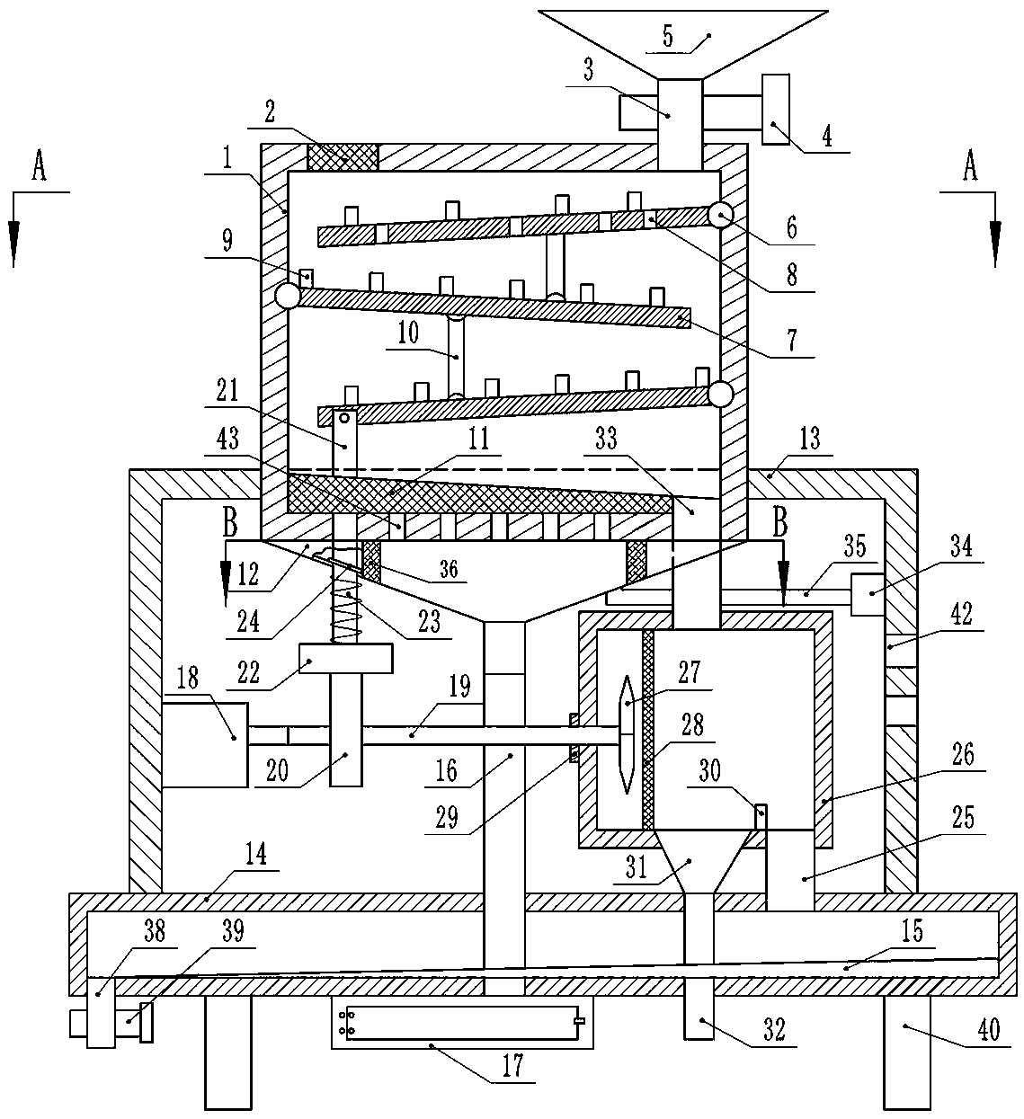Heating and drying device and seed screening device
