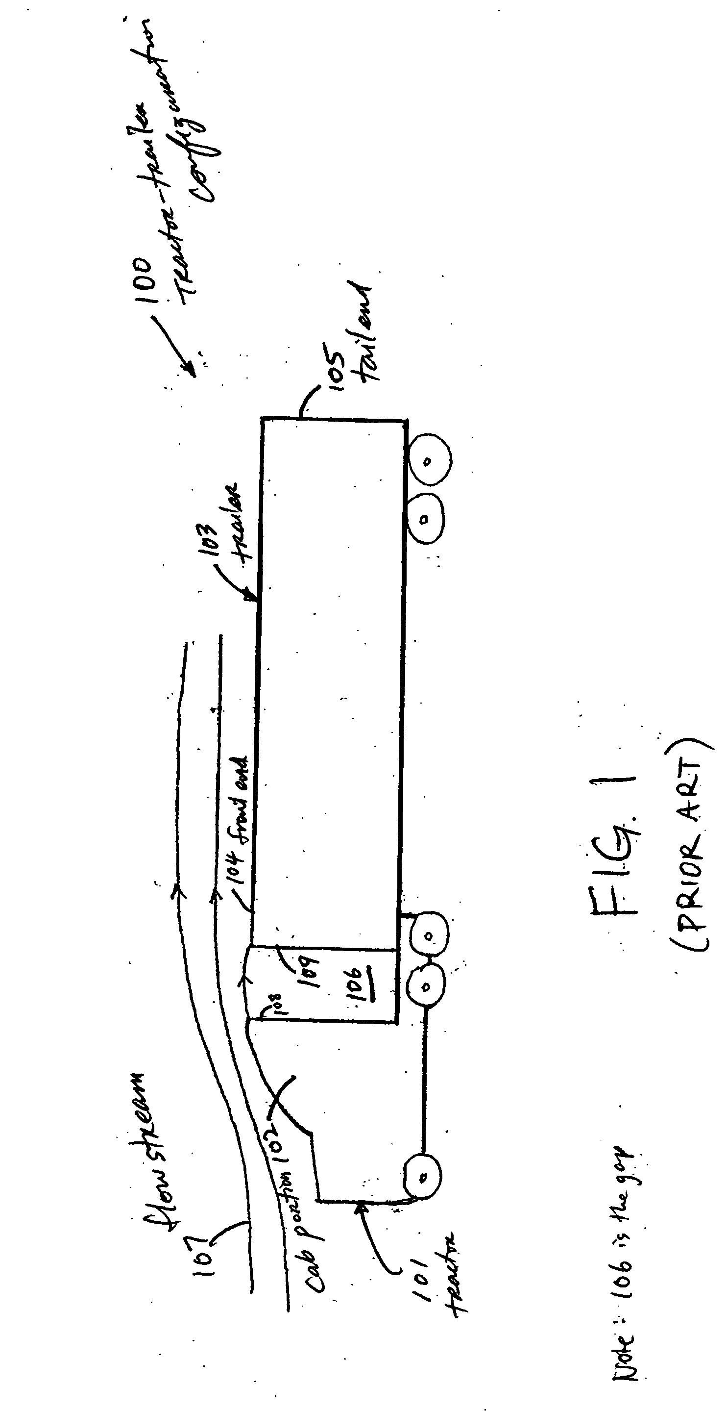 Aerodynamic drag reduction apparatus for gap-divided bluff bodies such as tractor-trailers