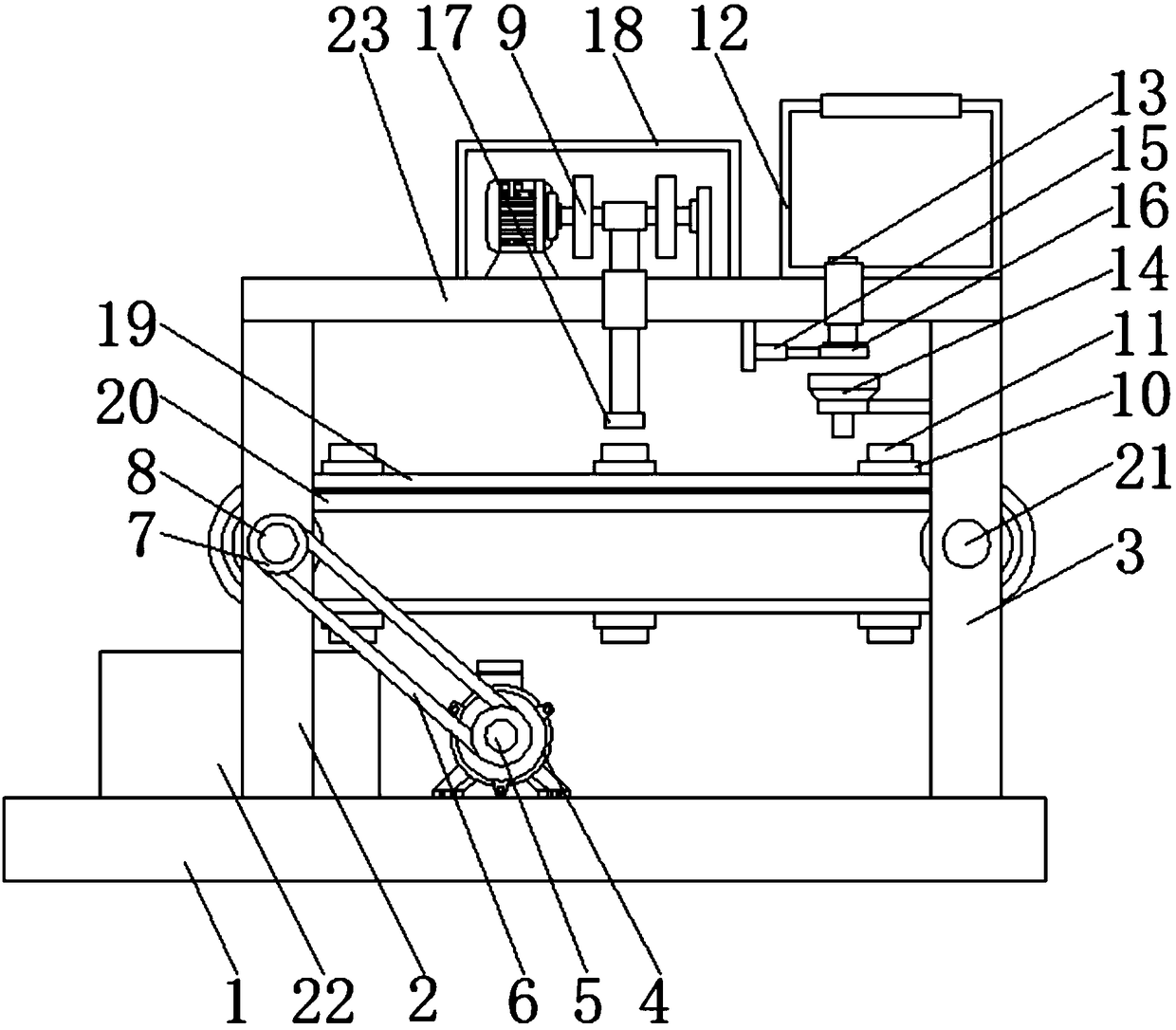 Convenient-to-discharge automatic tableting device for biological pharmacy