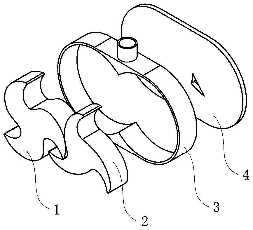 High-efficiency three-claw claw type vacuum pump