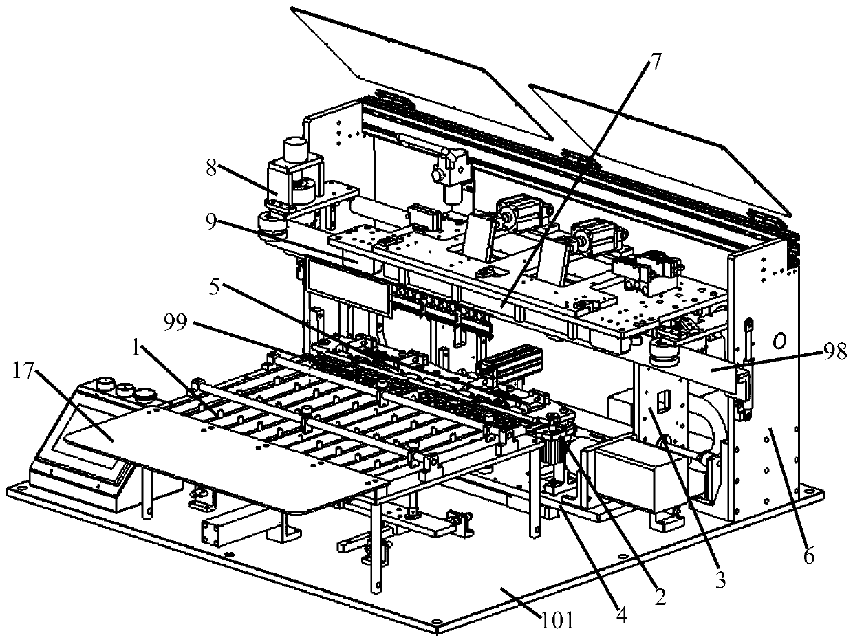 Lead frame turning-over and feeding device for automatic production line