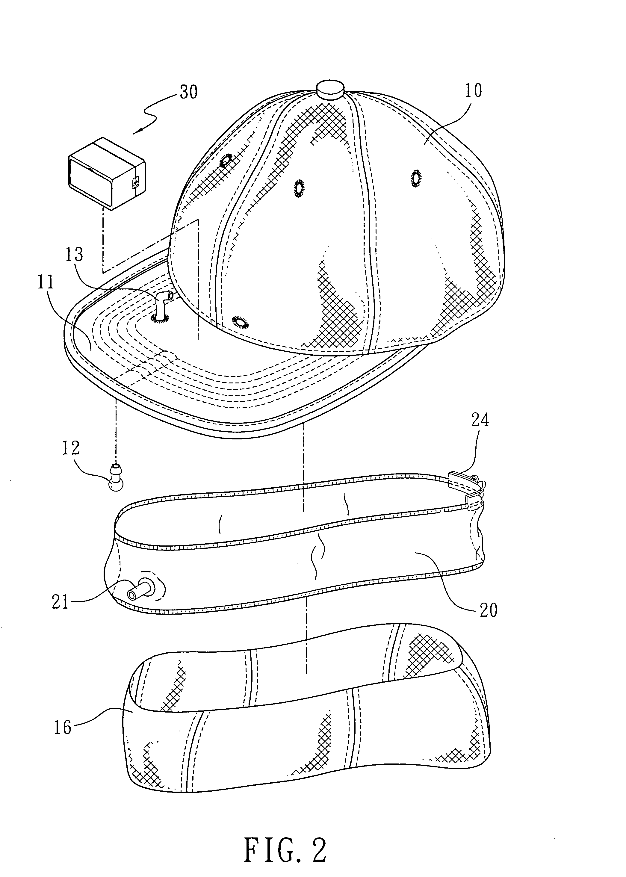 Headgear capable of sprinkling and cooling