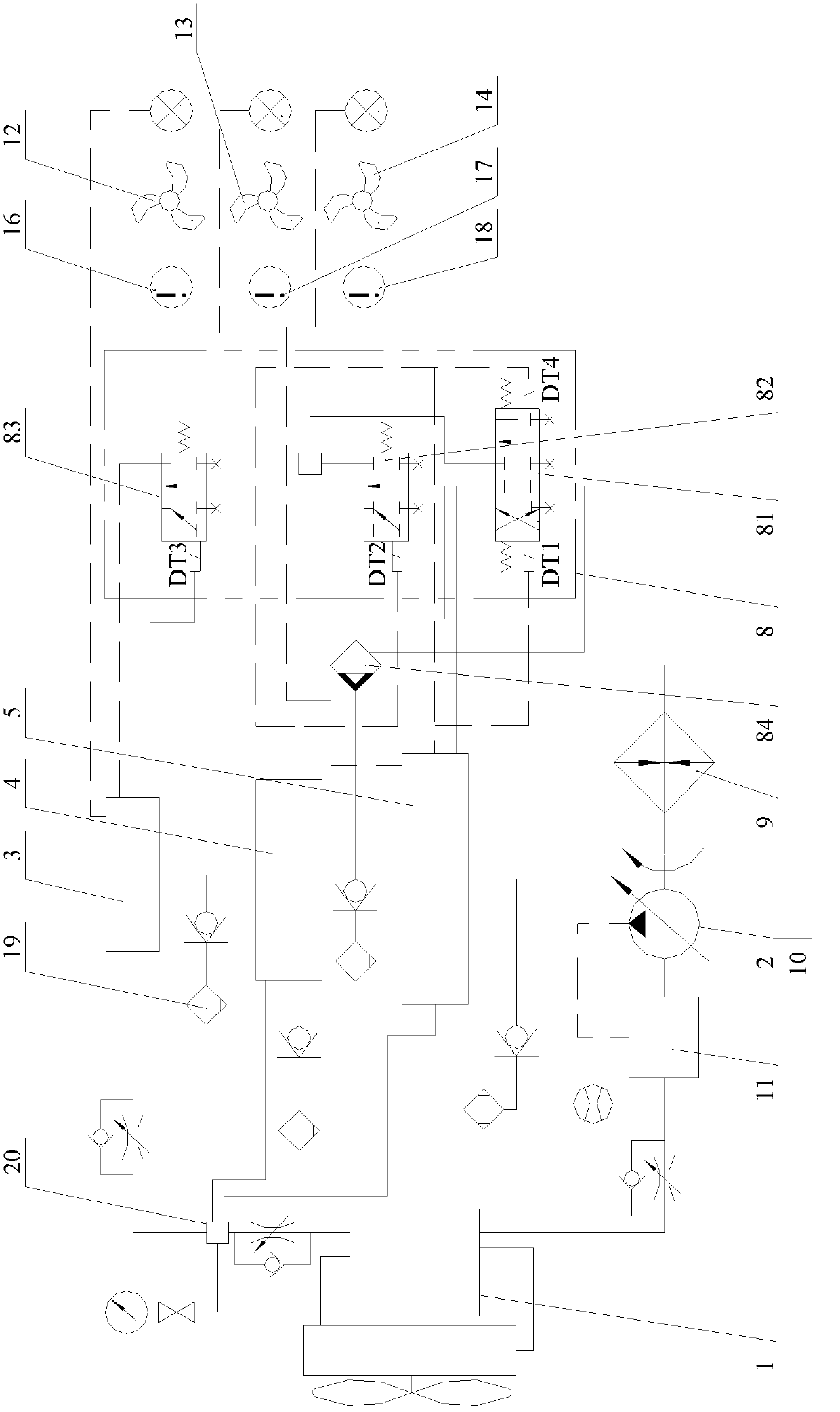 Walking type engineering machinery and temperature-control system thereof