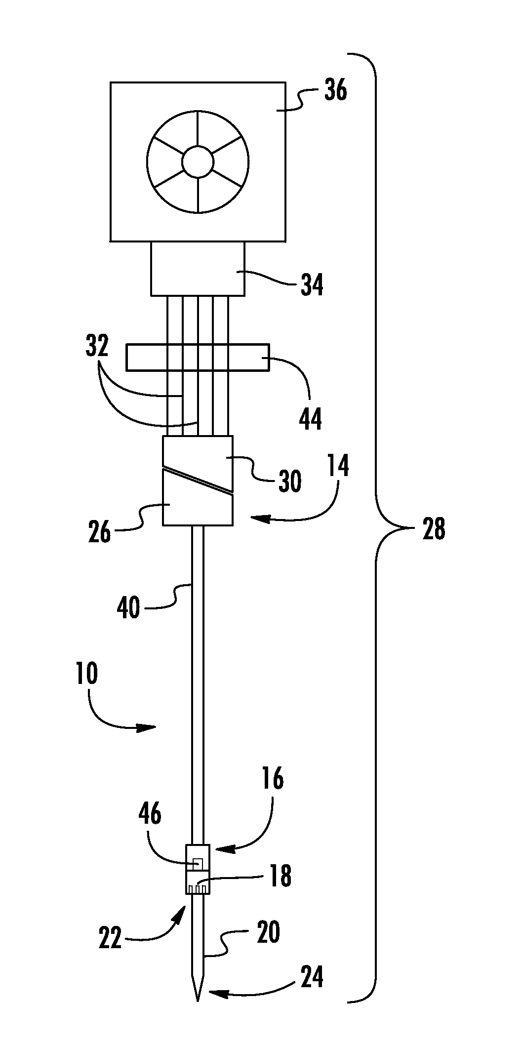 Distance, diameter and area determining device