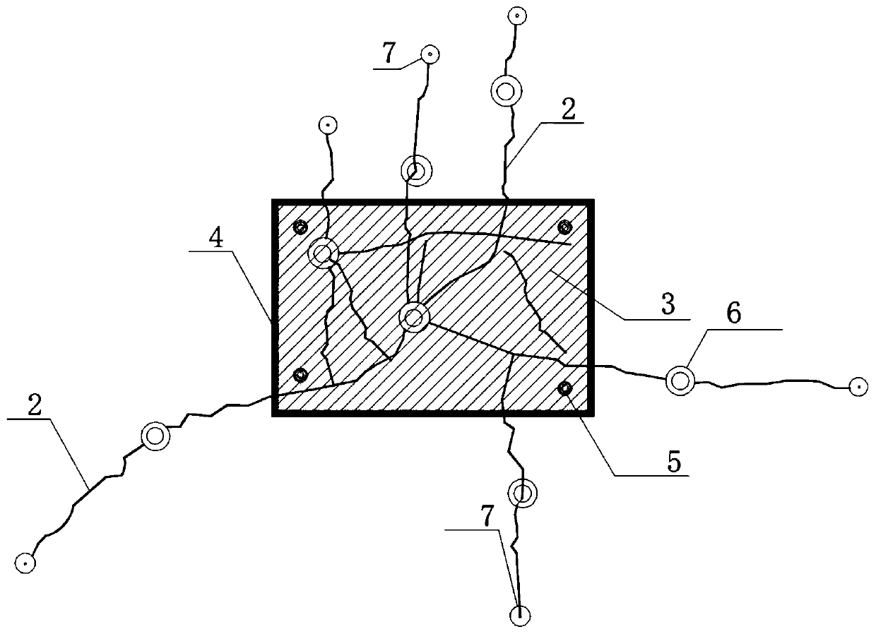 Low pressure pouring closing method for concrete grouped cracks