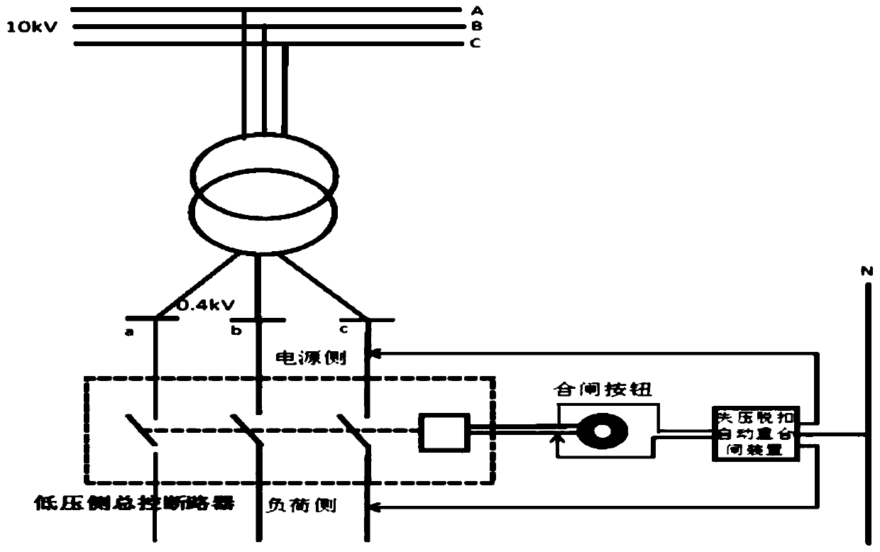 No-voltage release automatic reclosing device