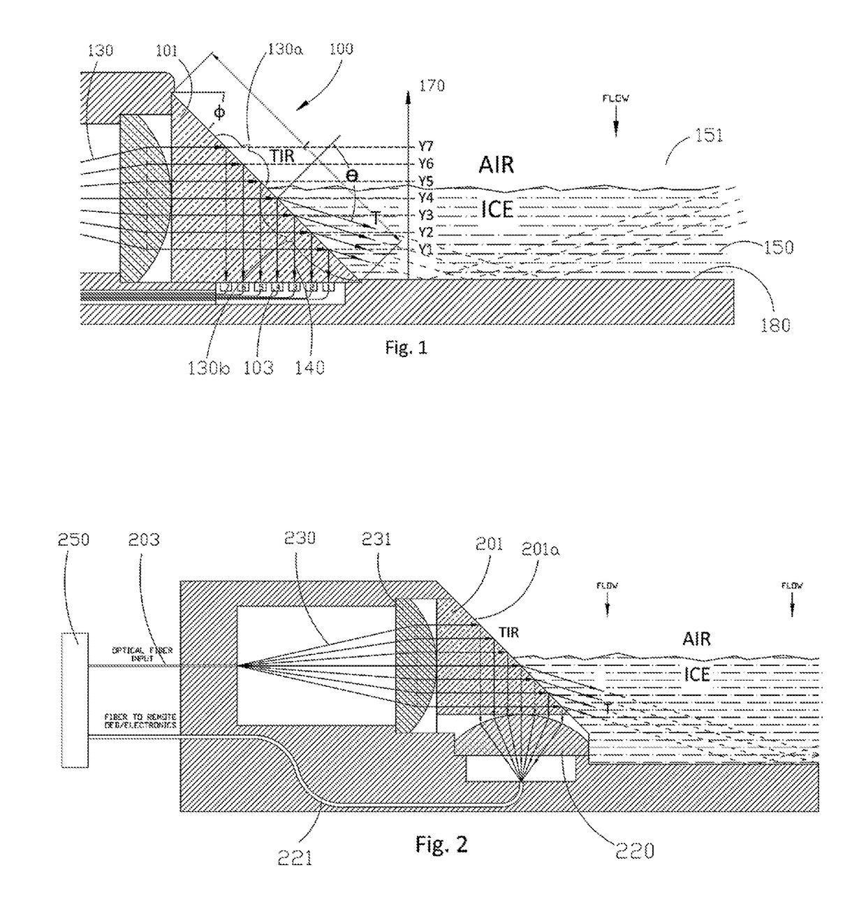 Optical sensor for detecting accumulation of a material