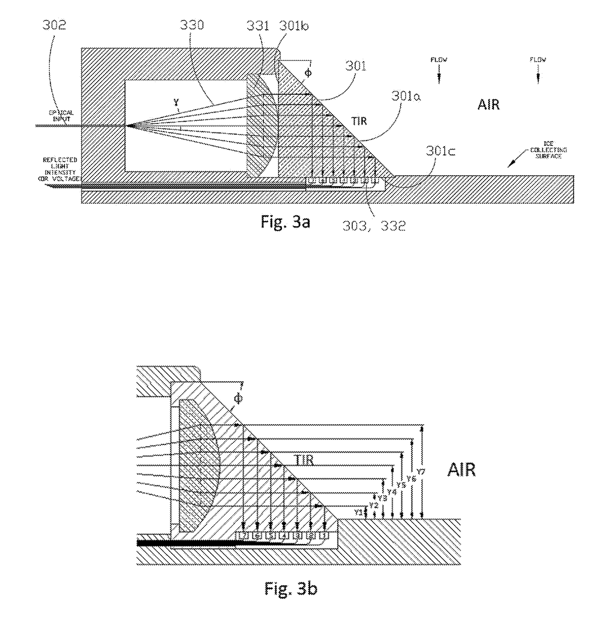 Optical sensor for detecting accumulation of a material