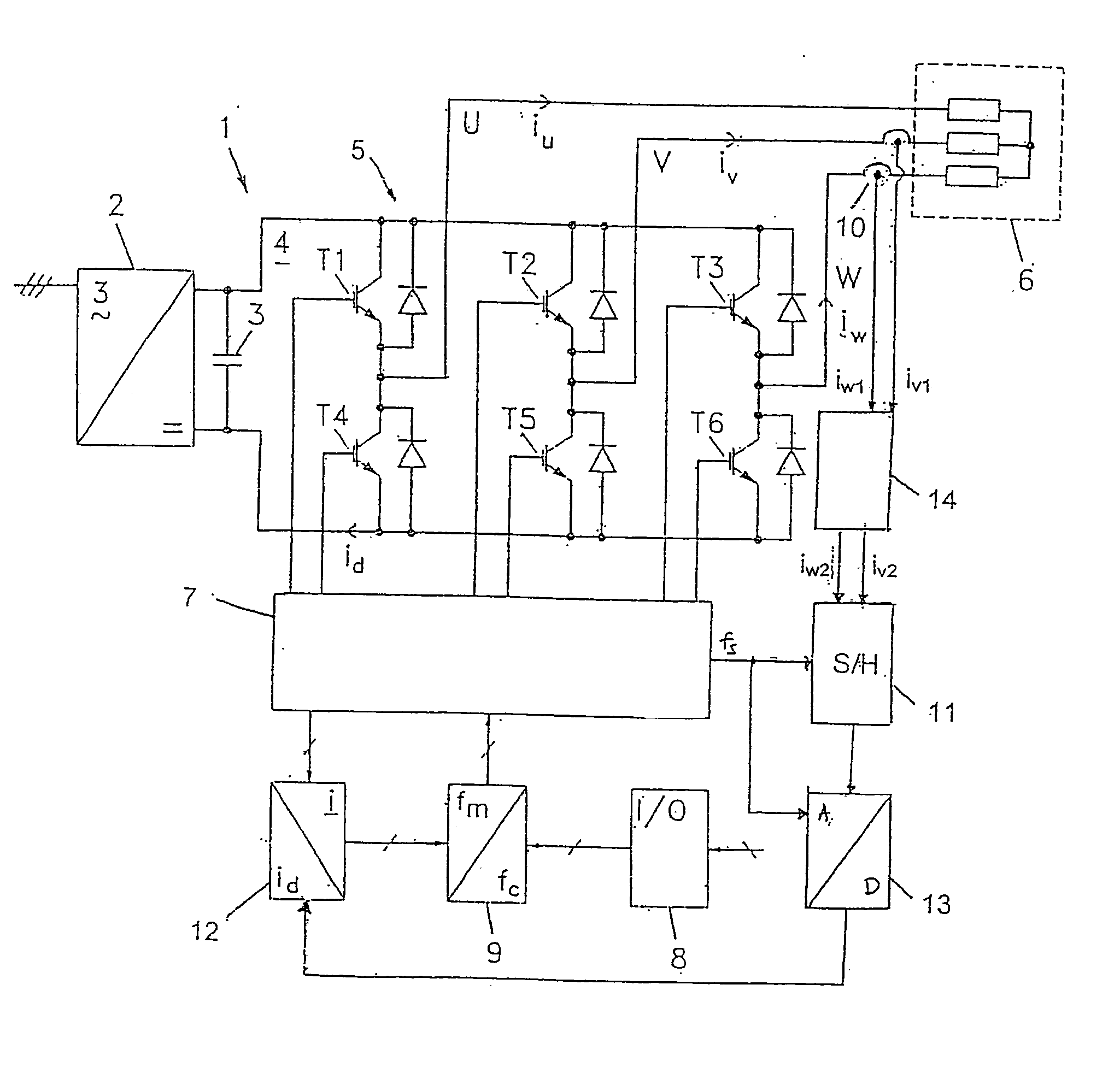 Method for measuring currents in a motor controller and motor controller using such method
