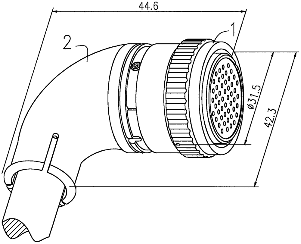 High-density plug connector with bent tail accessory