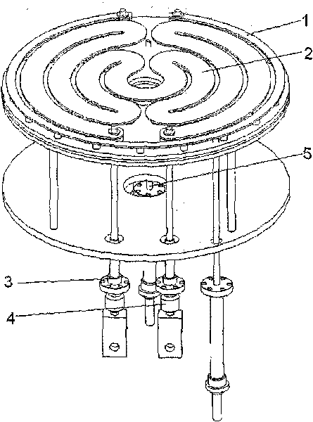Heating device for metallorganic chemical deposition equipment