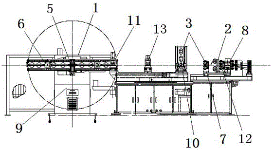 Winding and insulating tape wrapping continuous synchronous operation method and device for winding machine