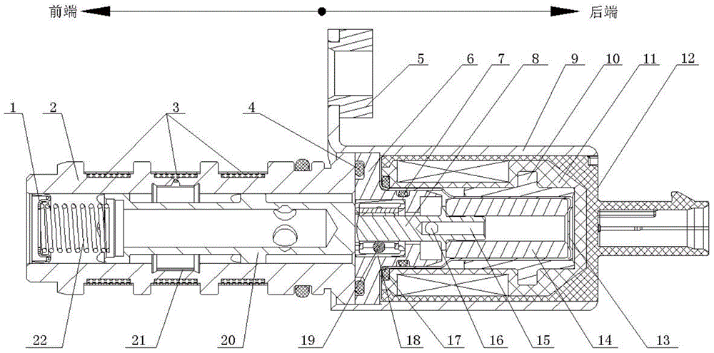 Engine oil control valve with guiding structure