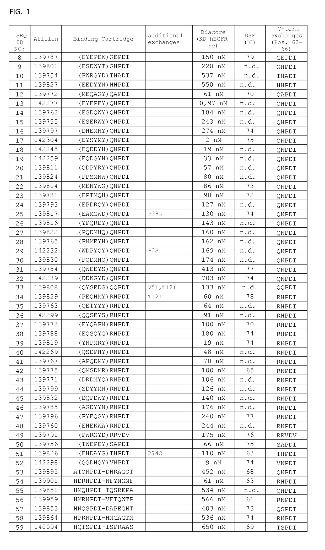 Novel EGFR binding proteins