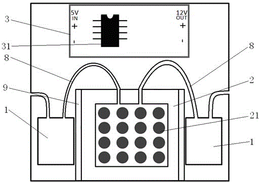 Gas detection device and gas detection method based on smartphone and dyeing sensing array