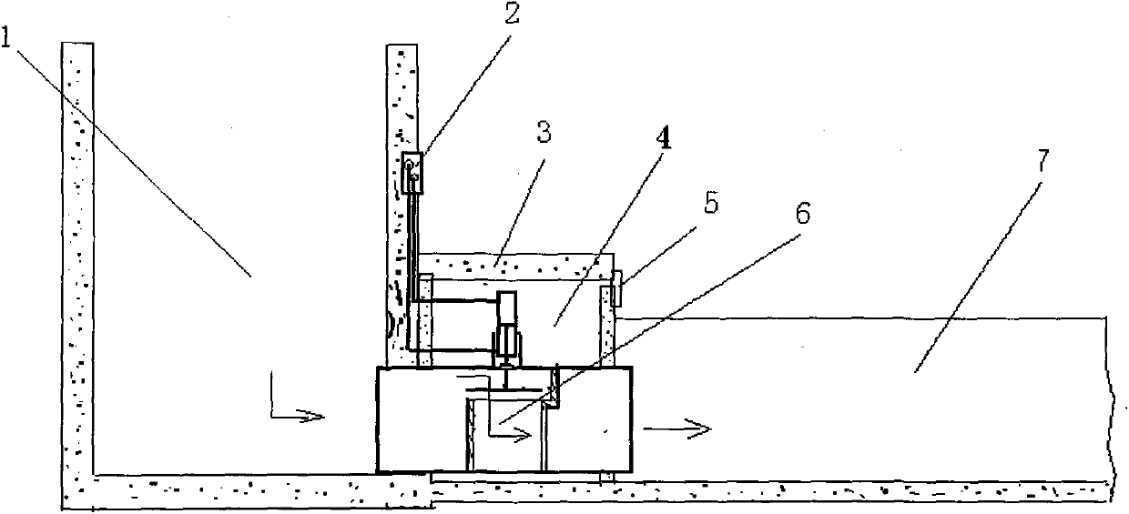 Canal discharge facility with valve plate pneumatic valve