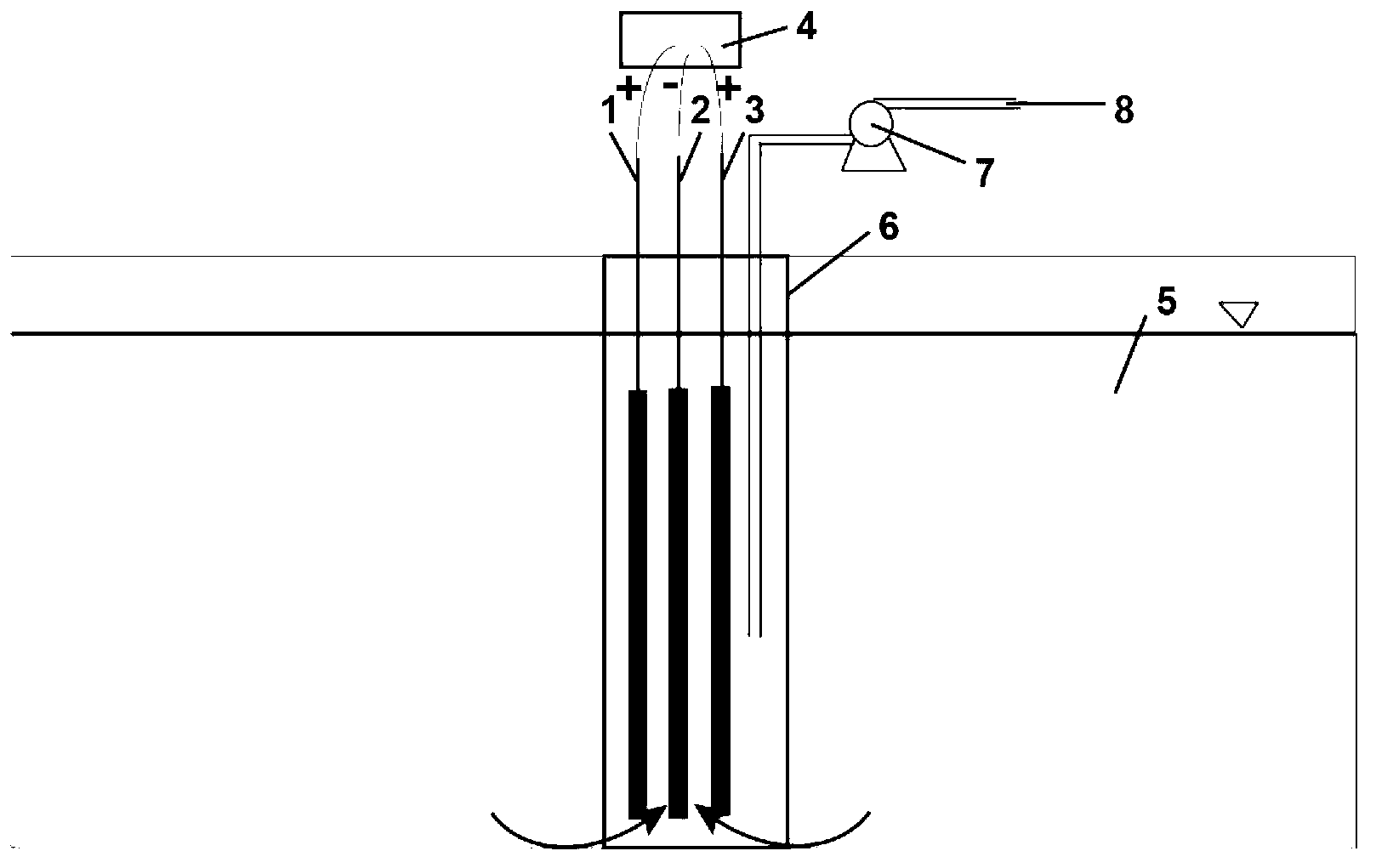 Double-anode electric flocculation arsenic removing method