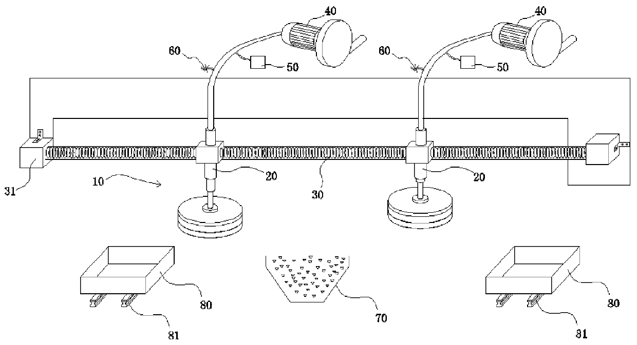 Automatic adsorption counting device for rhinestones