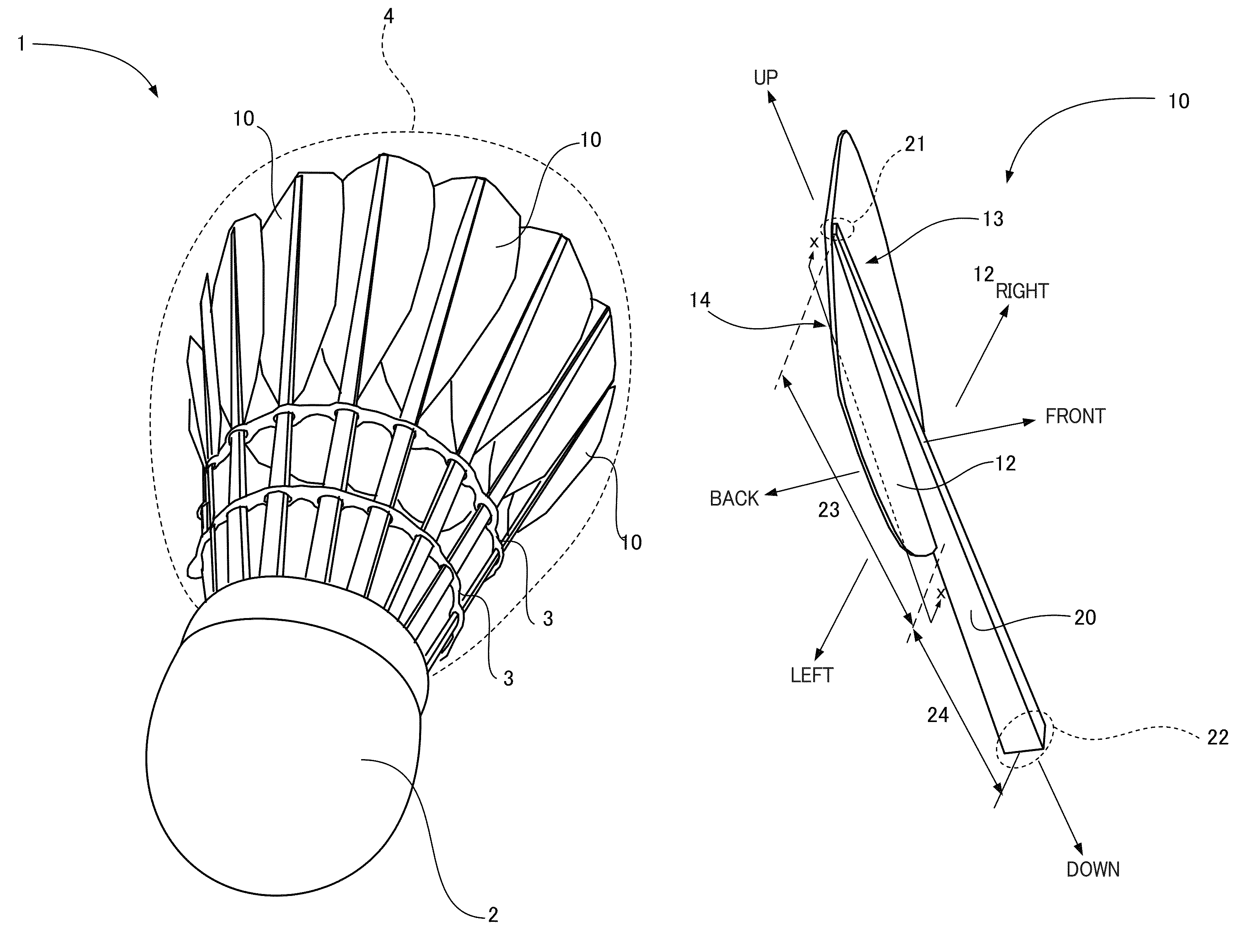 Artificial feather for shuttlecock, shuttlecock, and method of manufacturing artificial feather for shuttlecock