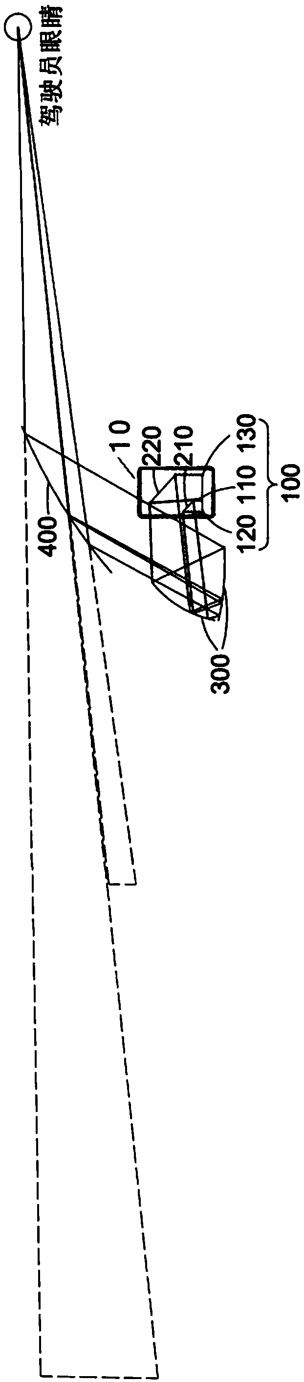 Implementation method of optical engine, optical engine and double-display head-up display system for automobile