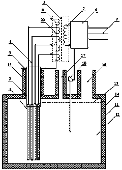 Inserted intermediate frequency fused salt heater