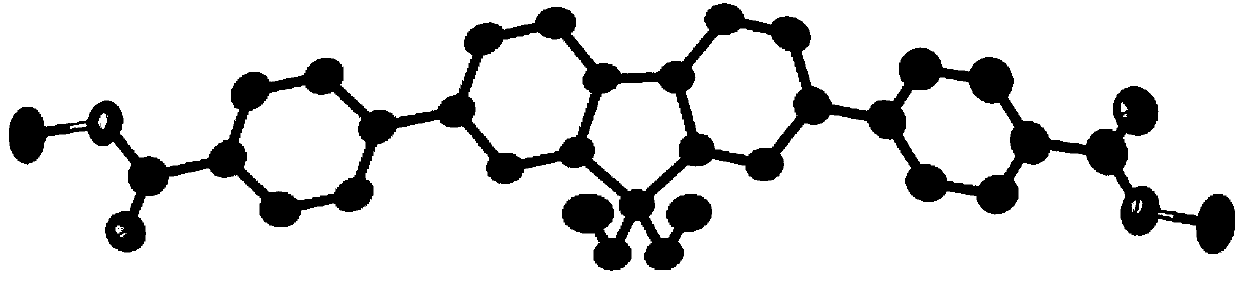 Fluorene acid ester fluorescent material and preparation method thereof