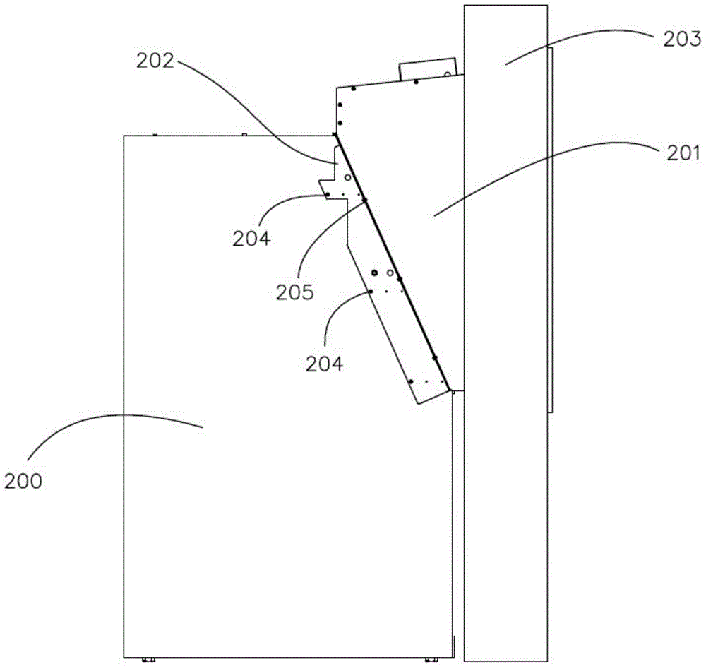 The fastening structure of the atm machine through the wall cover