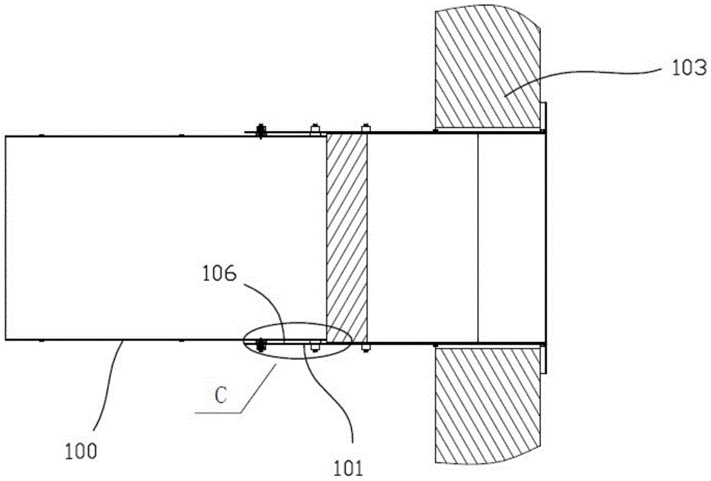 The fastening structure of the atm machine through the wall cover