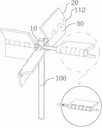 Windmill blade structure that automatically changes the operating area