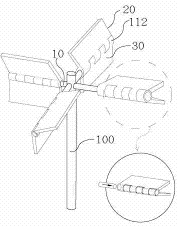 Windmill blade structure that automatically changes the operating area