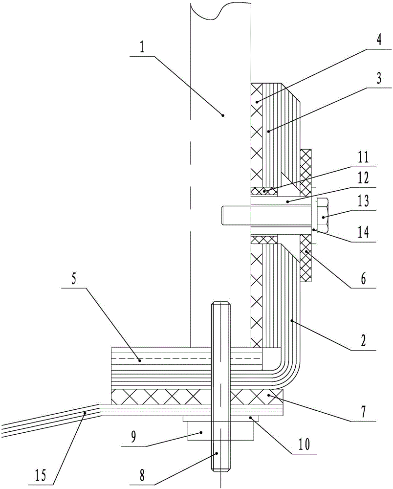Magnetic shielding structure applied to ultrahigh voltage autotransformer clamp