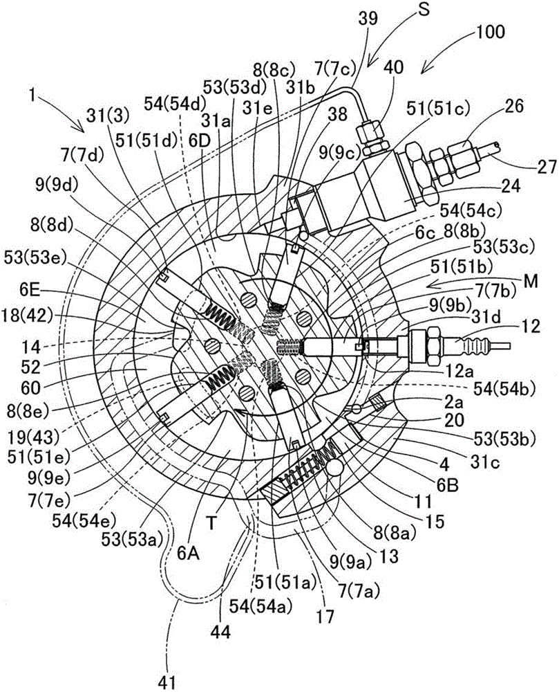 Fuel supply structure of vane type internal combustion engine