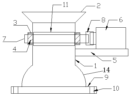 Efficient feed device applied to barley seedling horizontal grinder