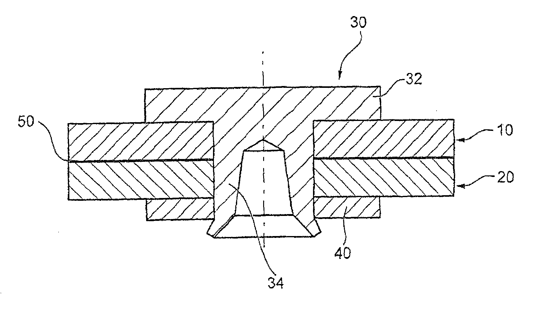 Connection between two components made of reinforced plastic and method for the production thereof