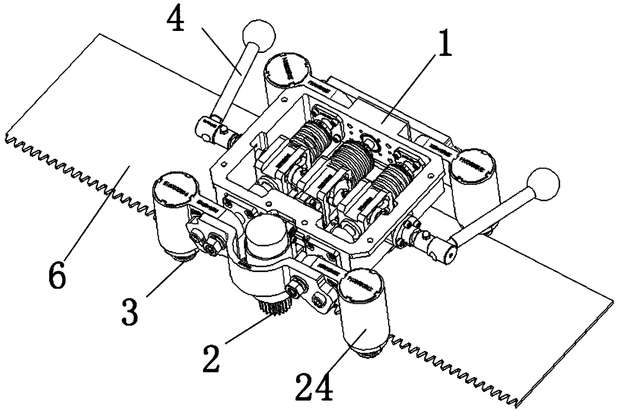 A welding machine automatically travels on a guide rail