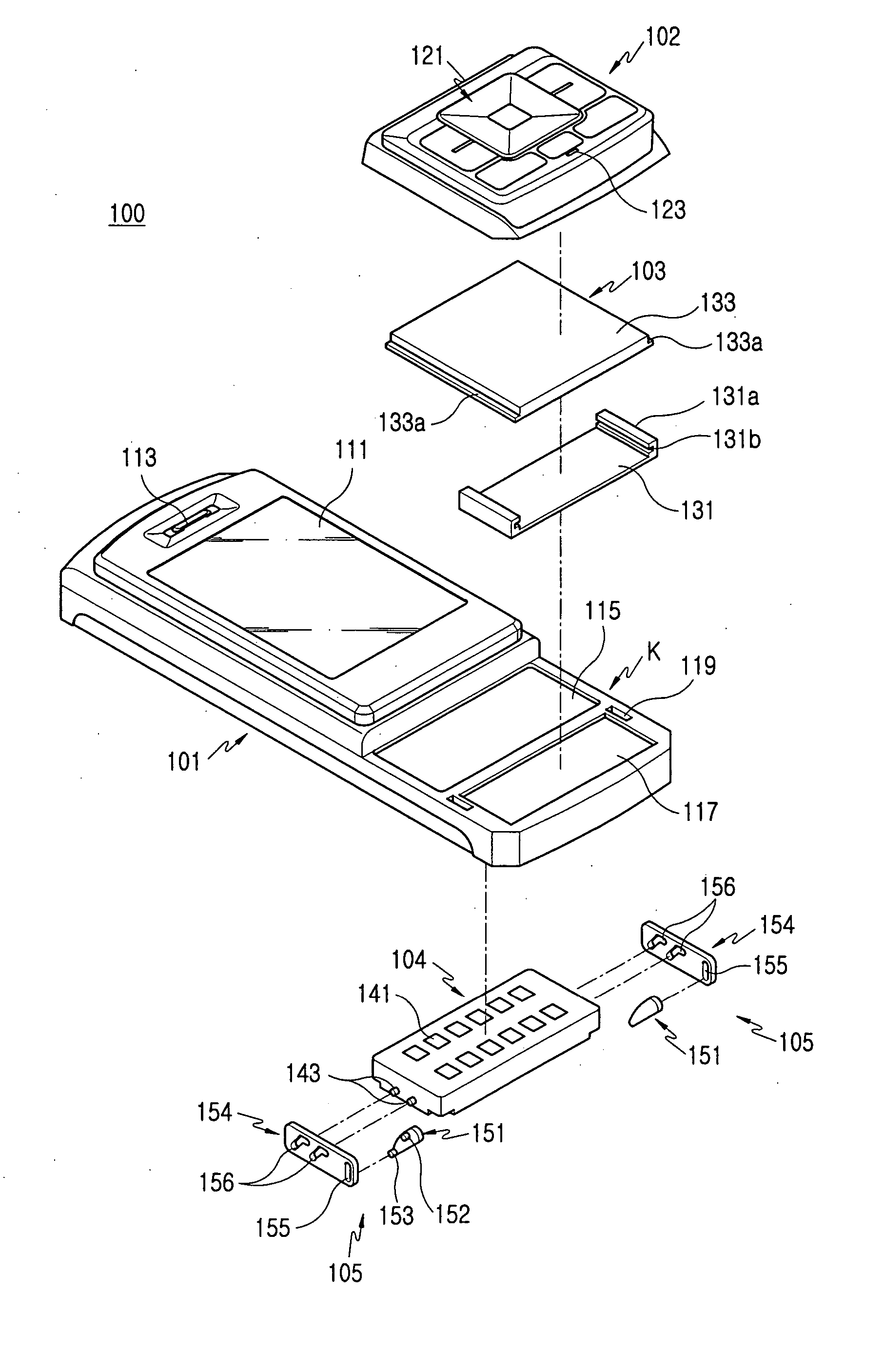 Portable terminal having protruding keypad