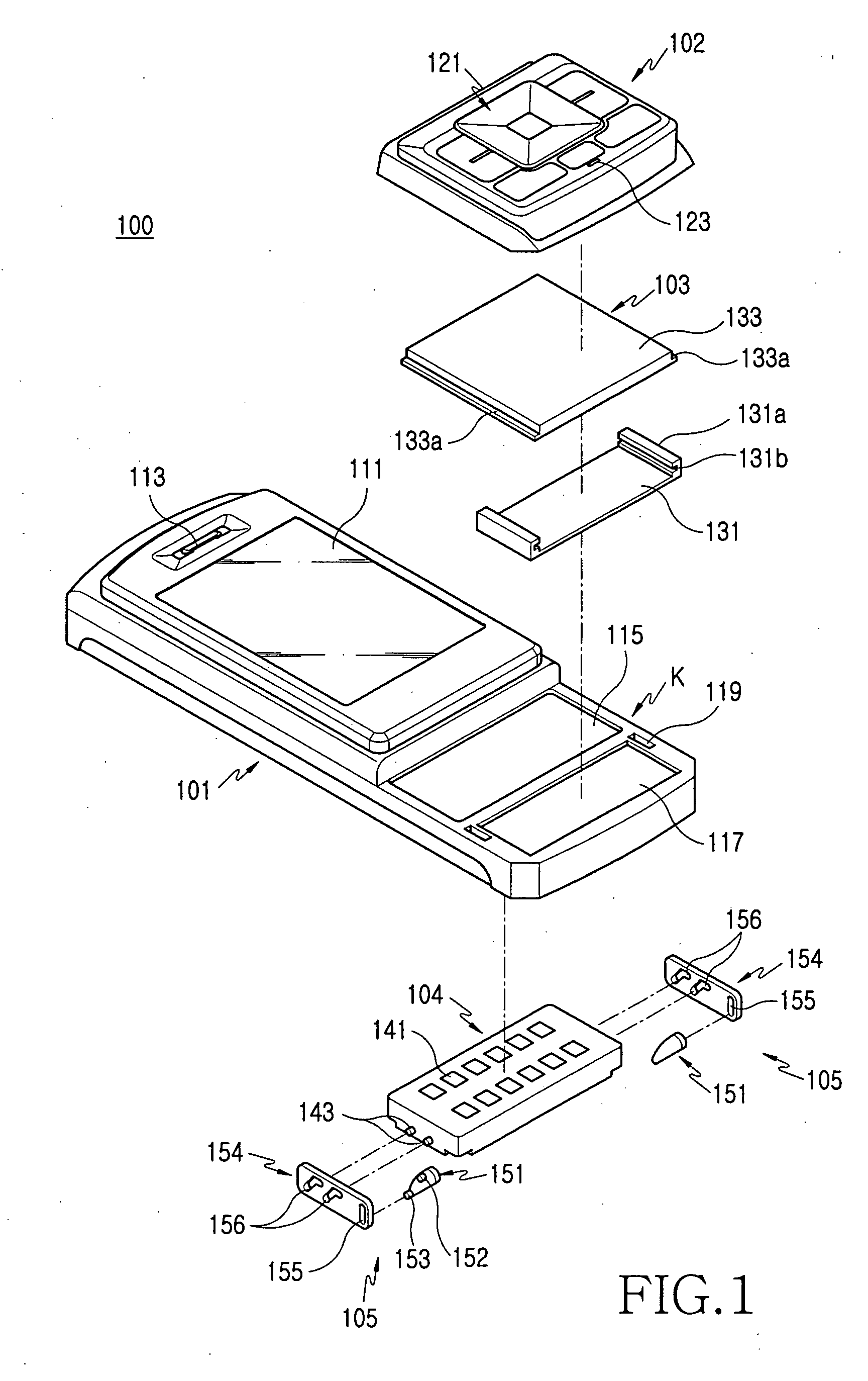 Portable terminal having protruding keypad