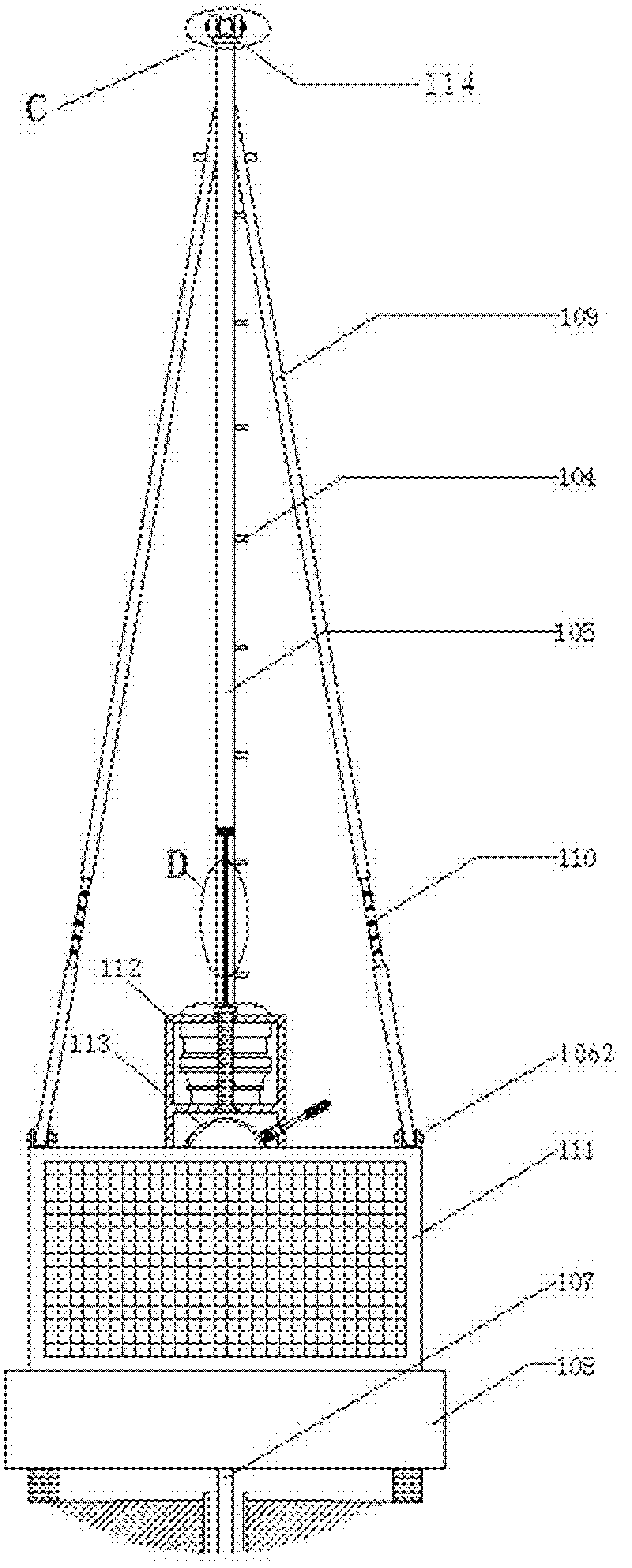Two-winch hydraulic lifting drill tower