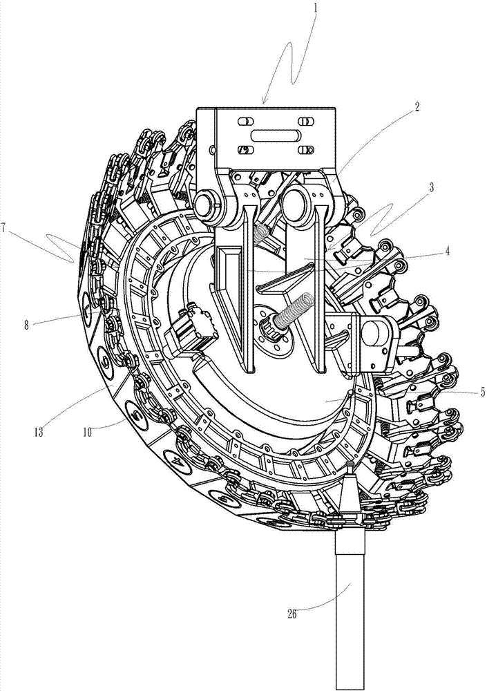 Tool magazine structure of direct-drive type servo motor controlled cutter disc