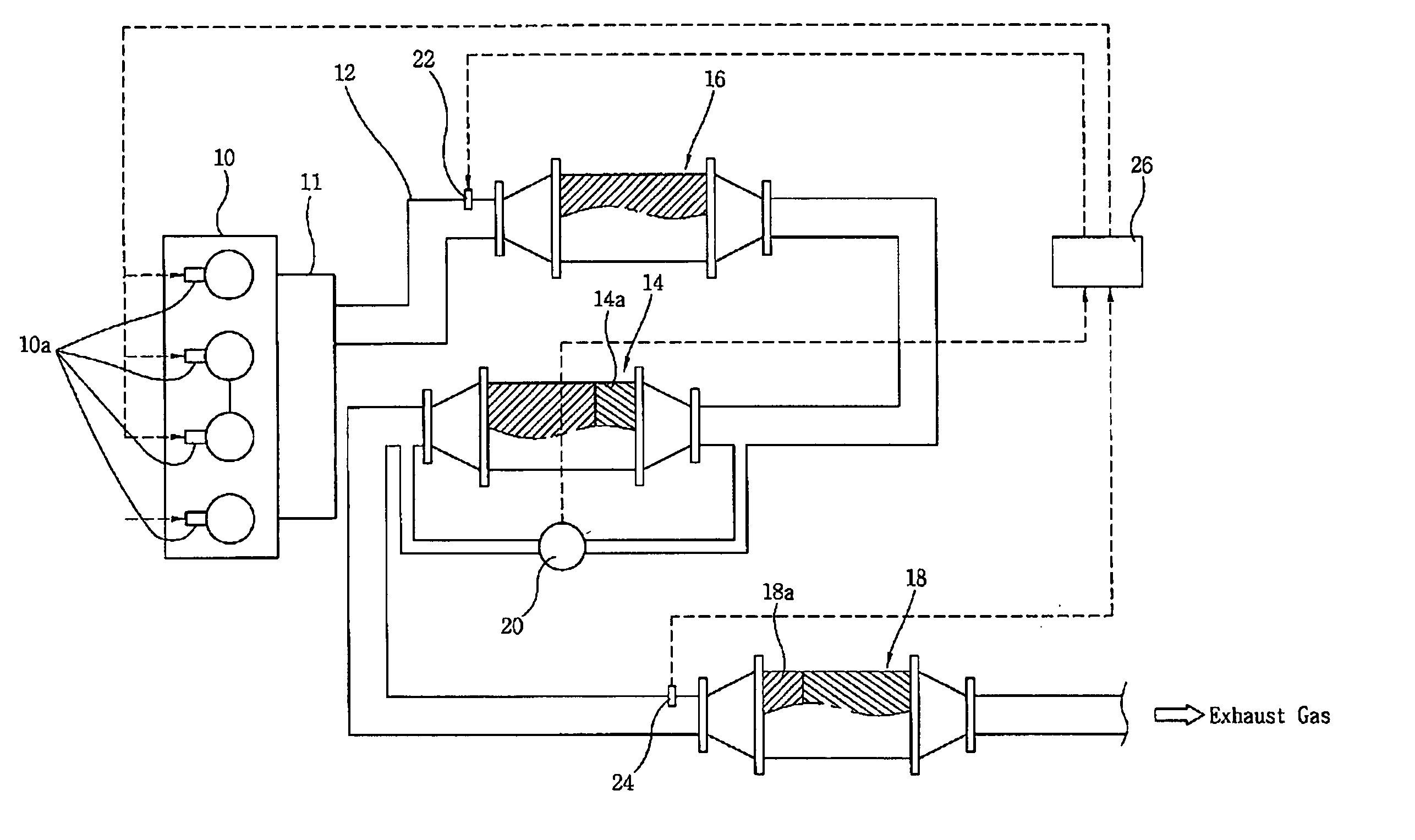 Purification device for decreasing particulate matter and nitrogen oxides in diesel engine