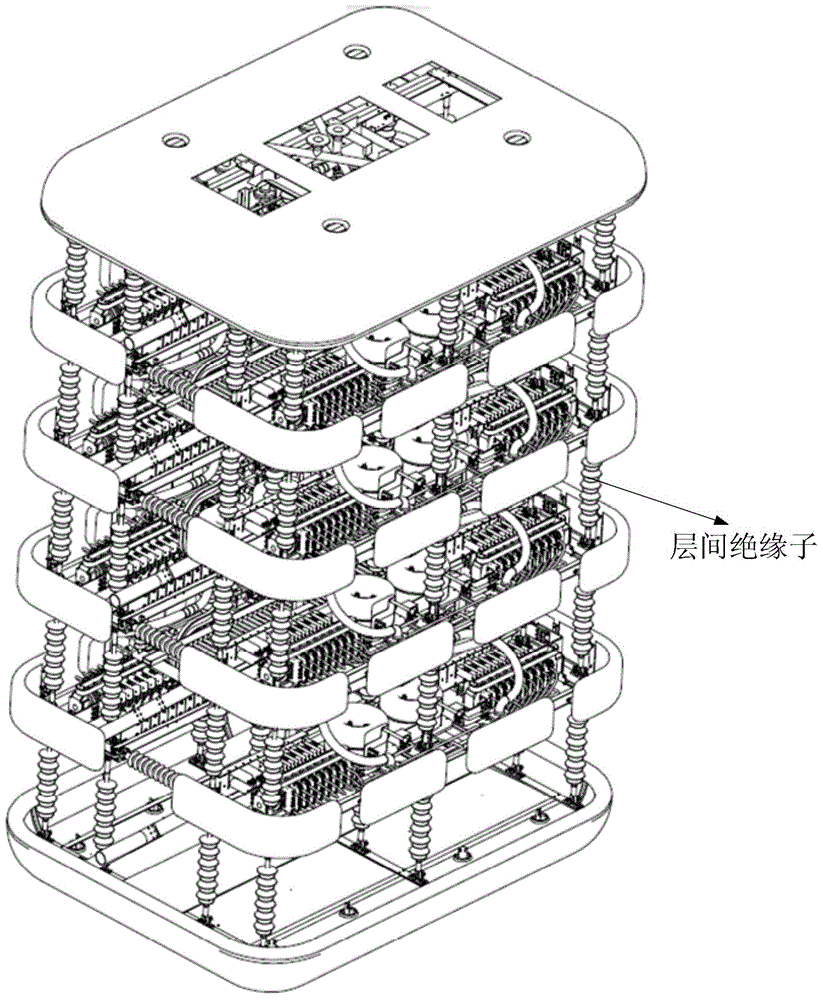 Interlayer insulator for converter valve tower and mandril core