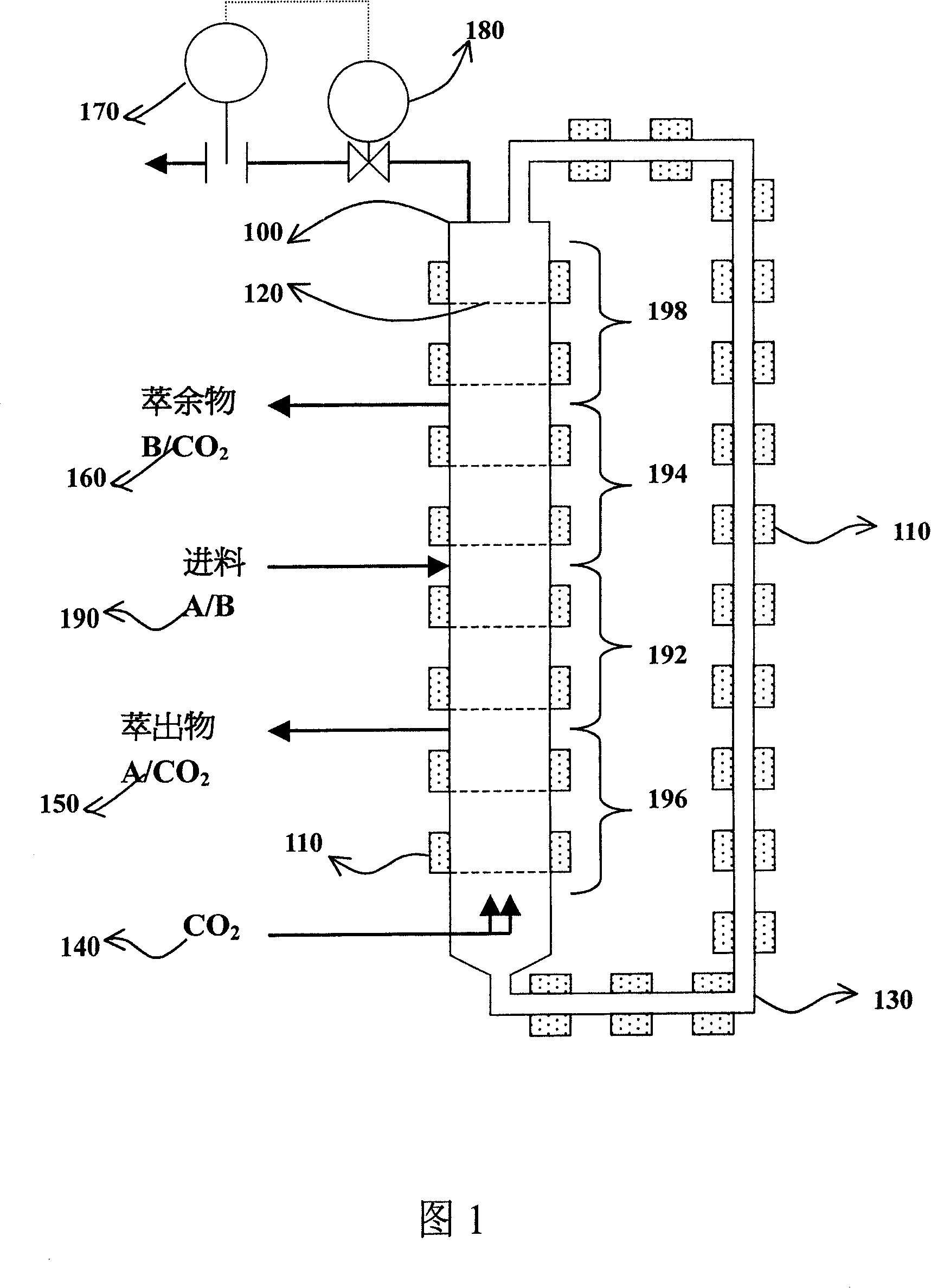Magnetic stabilization fluid bed device capable of being in the high-pressure environment and method of use thereof