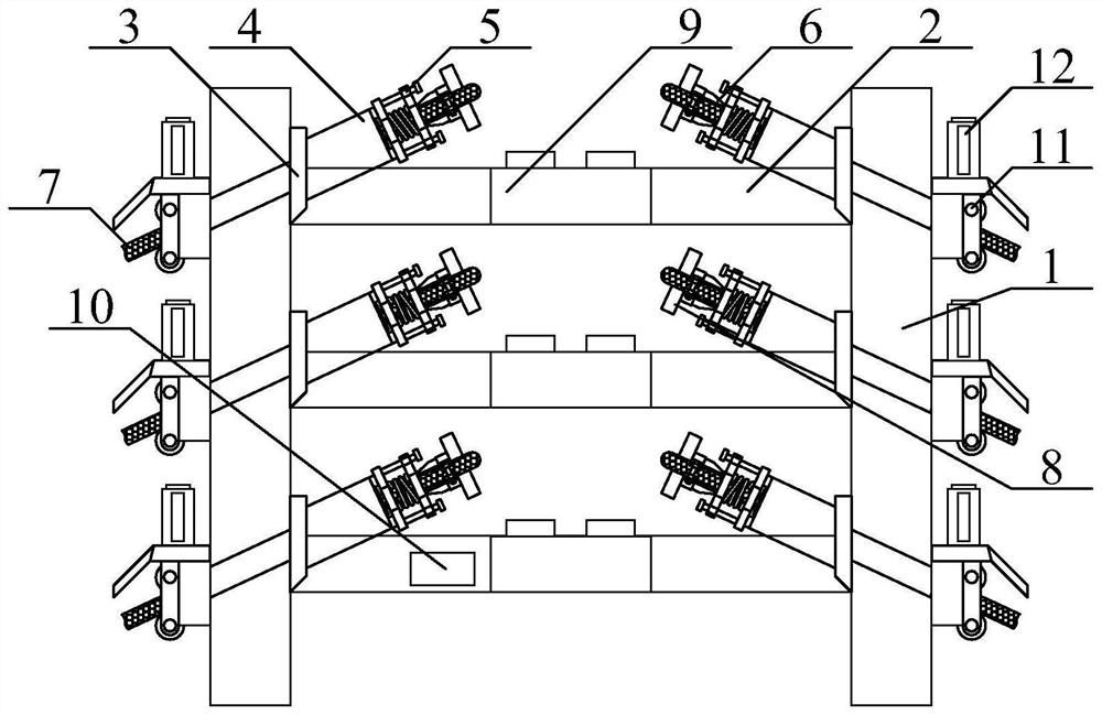 Stay cable single-time synchronous tensioning device based on spatial special shape