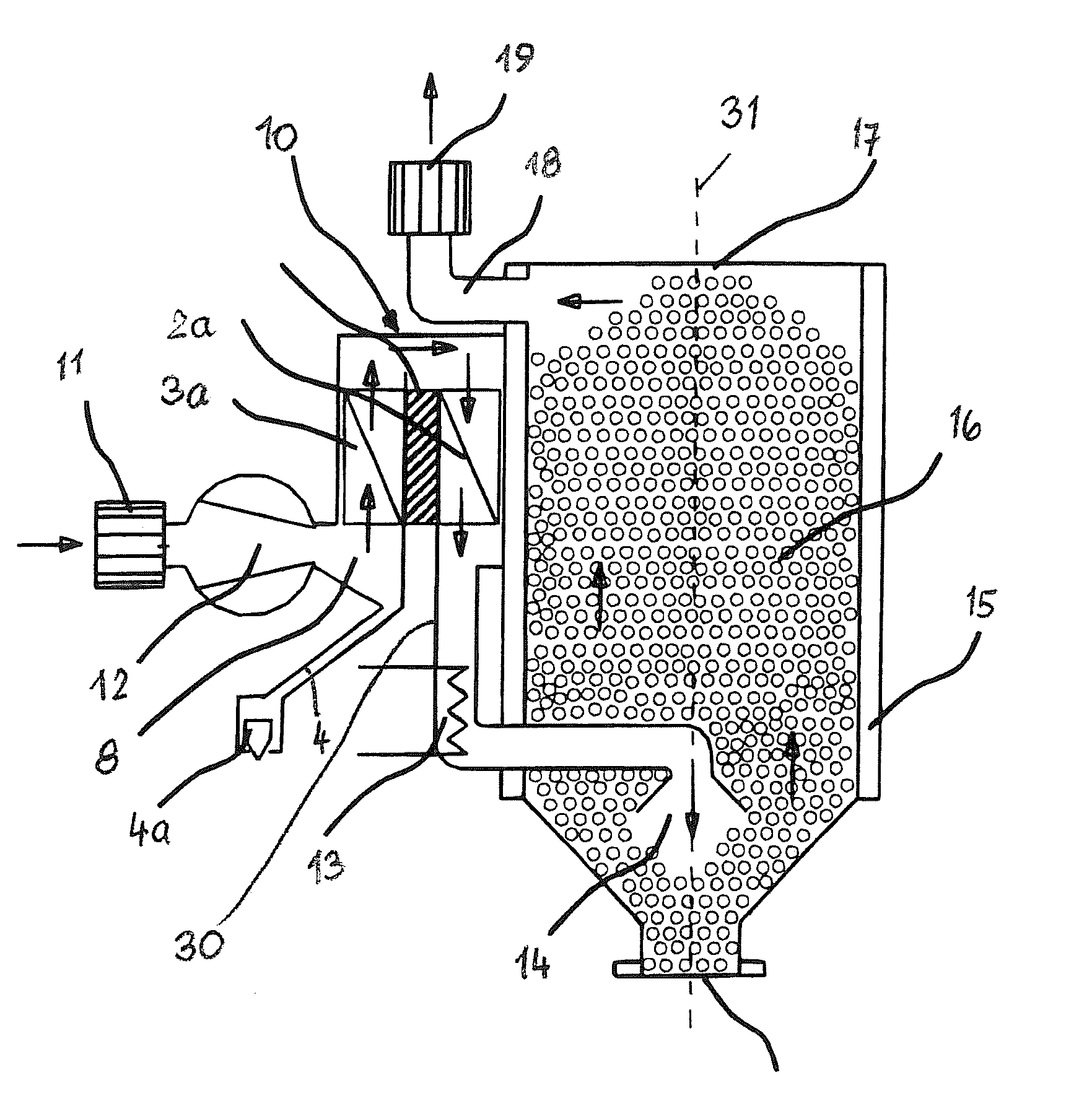 Device for Drying Bulk Material in at least one Storage Container