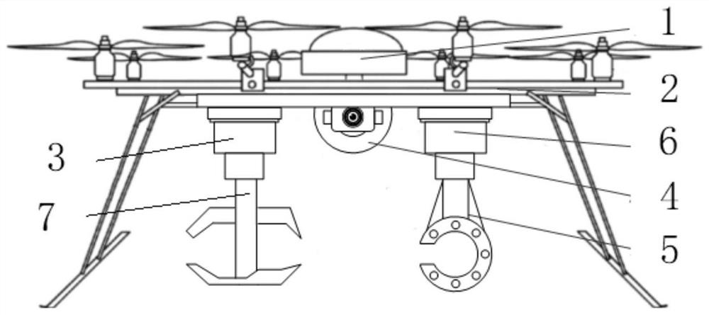 High-altitude power distribution overhead line hot-line work method and platform based on unmanned aerial vehicle technology